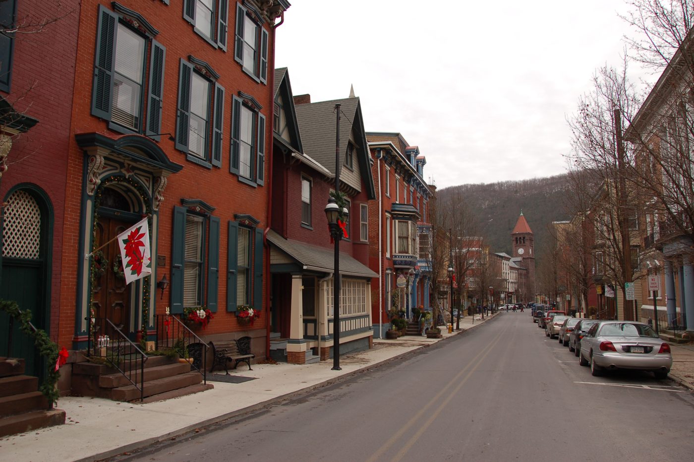 Victorian buildings along Broadway in Jim Thorpe