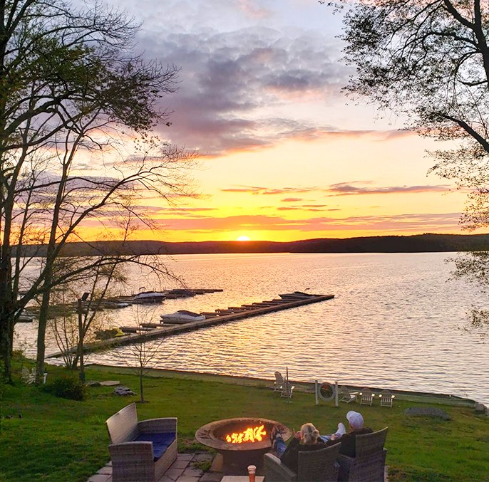Sunset over Lake Wallenpaupack from Silver Birches Resort