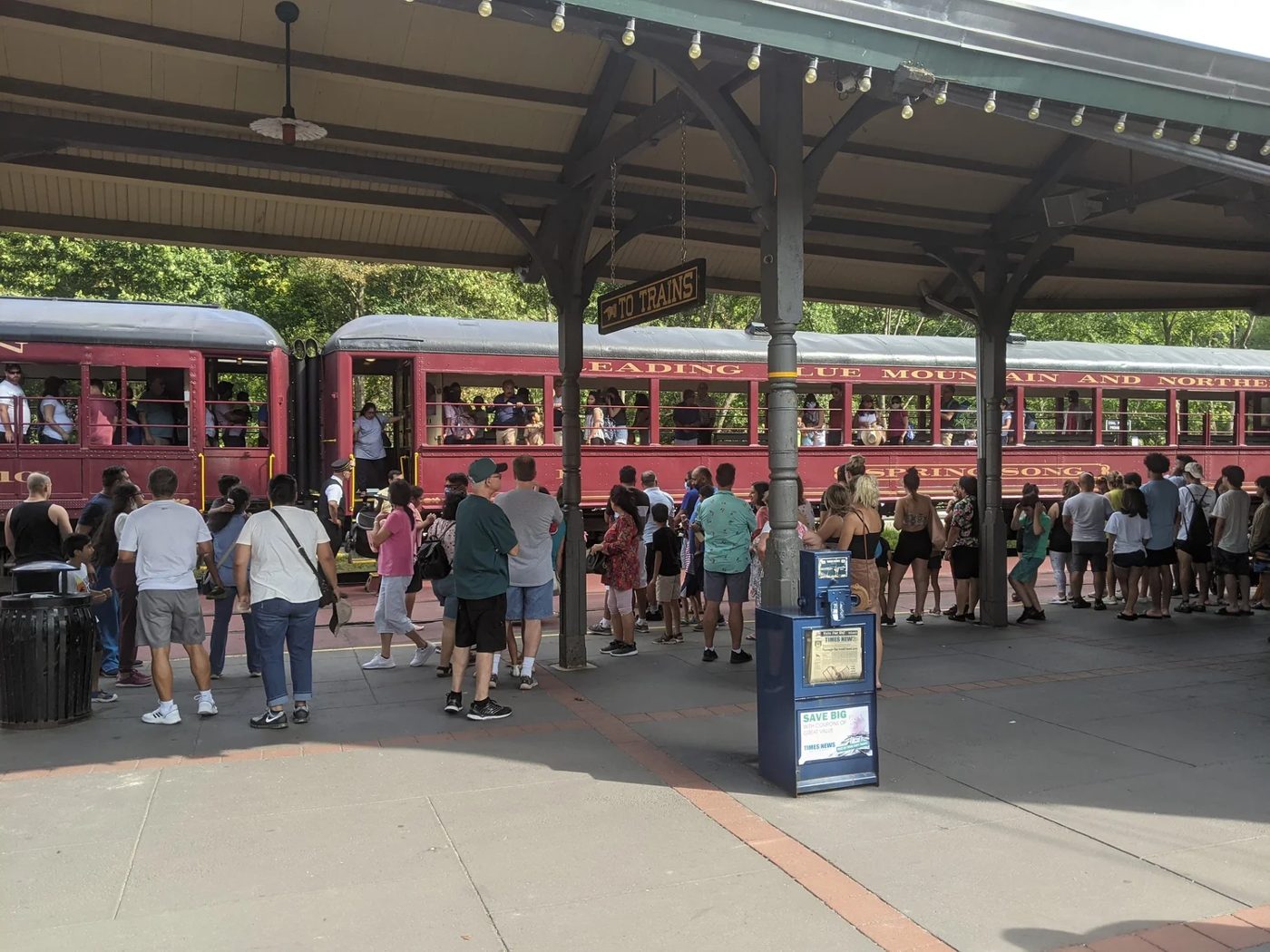 Passengers boarding the Lehigh Gorge Scenic Railway vintage train